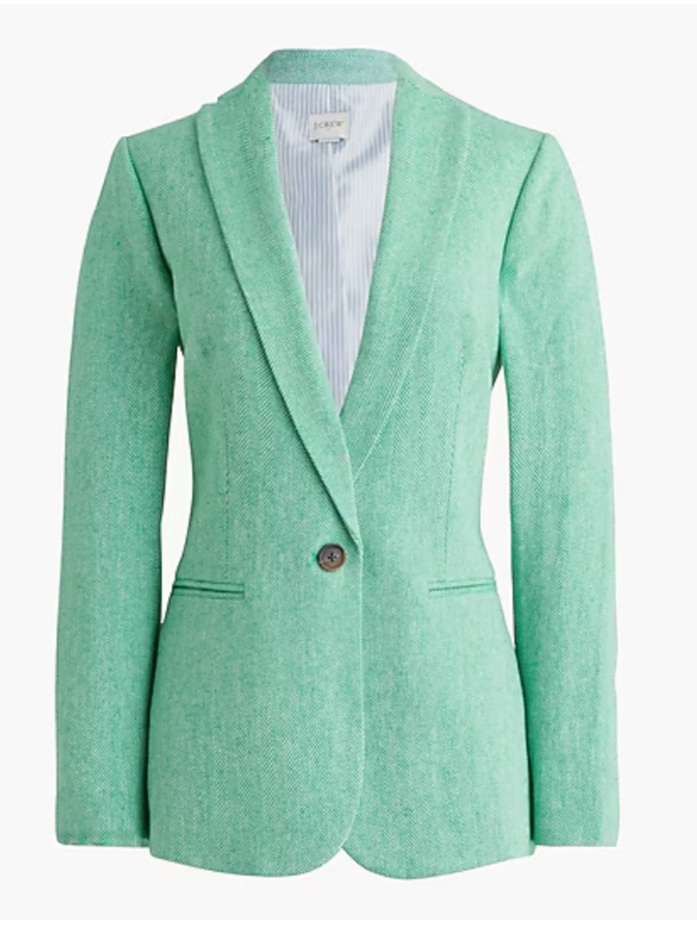 J. Crew Factory Dublin Green Herringbone Single-Button Blazer
